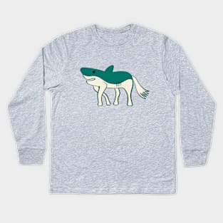 Horse Shark Weird Animal Hybrid Kids Long Sleeve T-Shirt